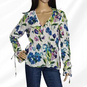 2/$50 Parker Long Sleeve Floral Blouse Size M NWOT